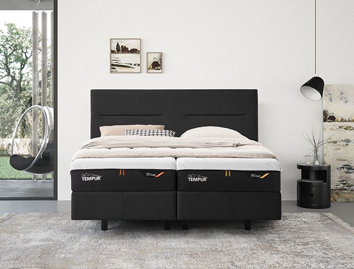 TEMPUR Boxspring Bett Texture Charcoal