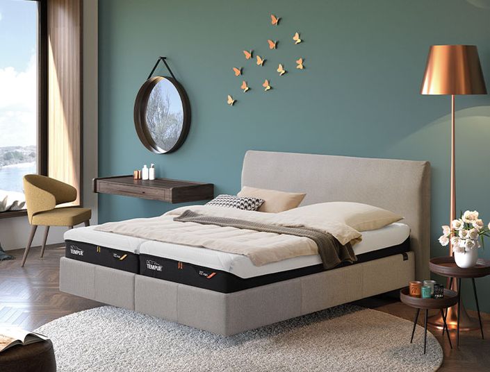 TEMPUR Relax Bett Kopfteil Shape Ash grey