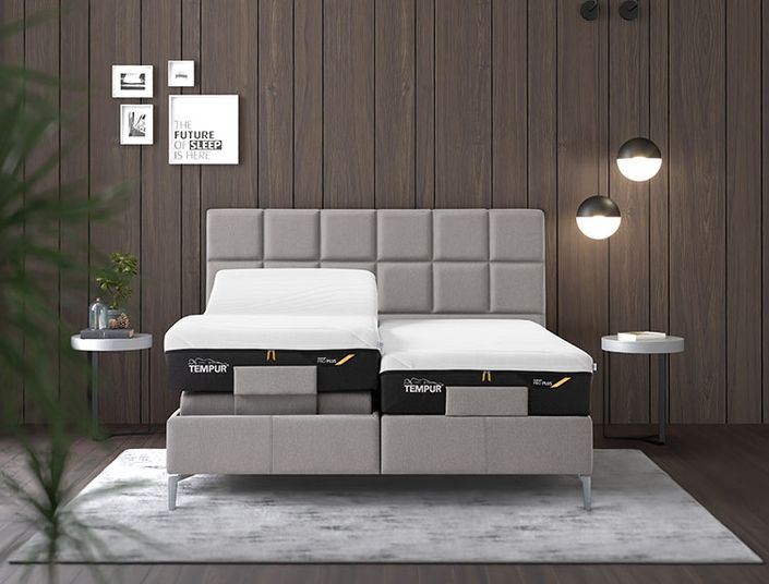 TEMPUR Boxspringbett Check Ash Grey