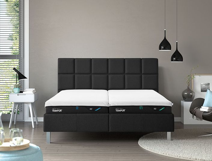 TEMPUR Classic Bett Kopfteil Check Charcoal